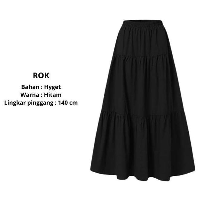 Ootd Hijab Style One Set ( Atasan Blouse Pita Rajut, Bawahan Rok Susun, Jilbab Pashmina Jersey ) One