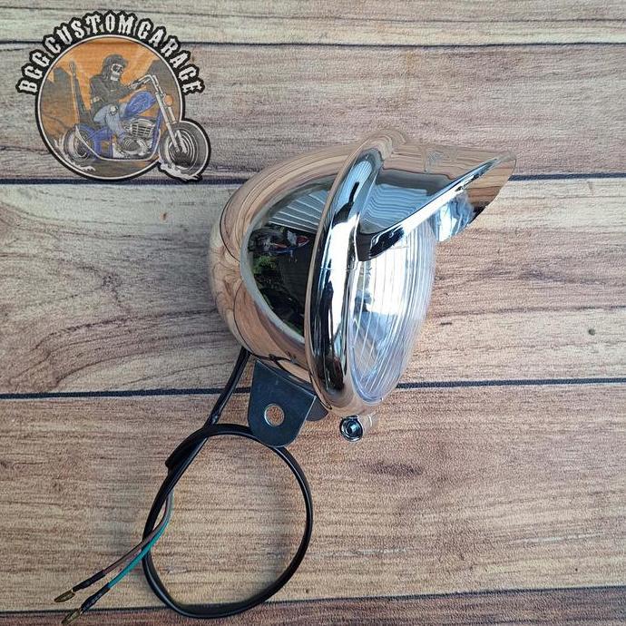 Promo Headlamp Topi Bulat . Lampu Pet Bulat . Lampu motor classic . Foglamp Klasik Diskon