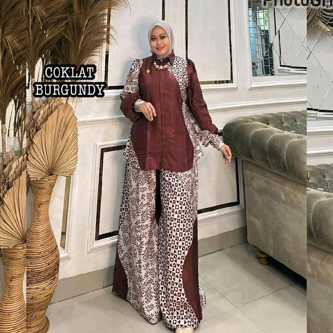 Queenasyari - FIONA Set Kulot ( Tanpa Hijab ) Setelan Muslim Daily Wanita Dewasa Ukuran Jumbo
