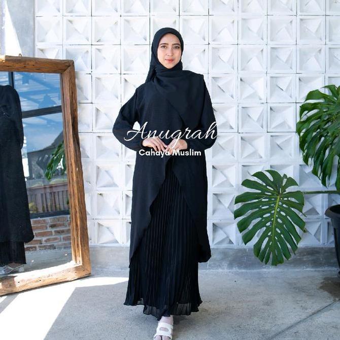 Marwa-One Set Rok tunik rok plisket plus hijab