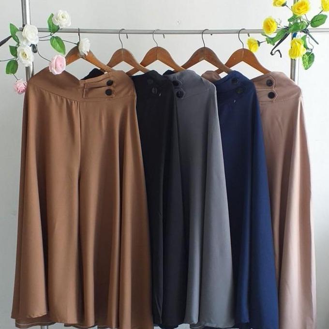 celana rok kulot lebar wanita muslim coklat pramuka Panjang Bawahan