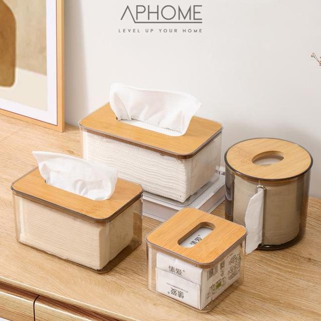 Aphome Tempat Tisu Kotak Tissue Kayu Transparan Box Tissue Tempat Tisu Kamar Mandi Dinda