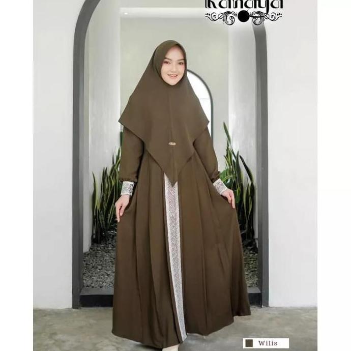 GAMIS SYARI TERBARU2023 MEWAH GAMIS SET HIJAB JUMBO BAJU MUSLIM KANAYA Dres Kancing Putih Putih Kanc