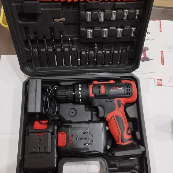 Bor Baterai Cordless JLD 36V Impact Drill 2 Baterai