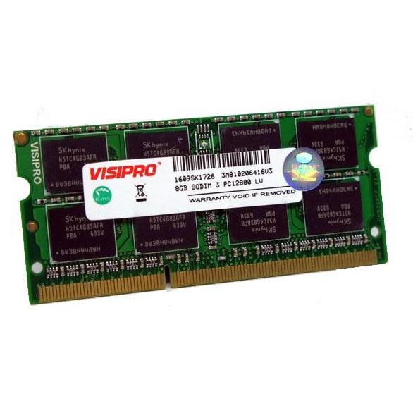 Memory / RAM 8GB DDR3L Low Voltage PC12800 VISIPRO SODIMM / LAPTOP