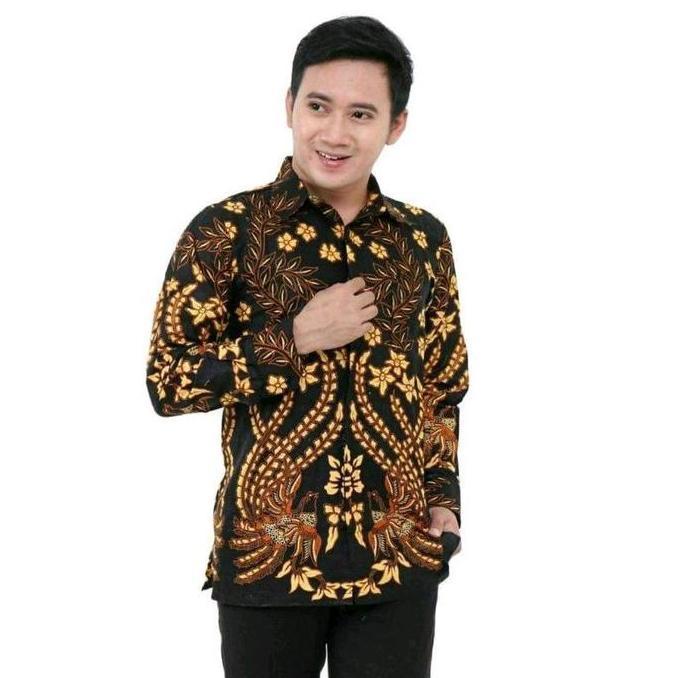 Batik keluarga - batik terbaru - batik warna hitam gold - batik keluarga terbaru - kemeja batik - he