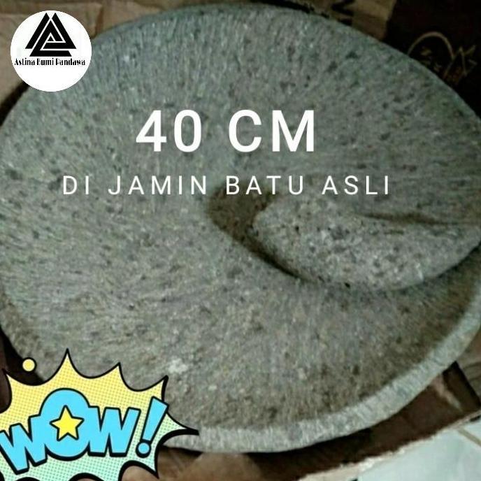 Cobek Batu Asli + Ulekan 40 Cm Cobek batu jumbo ZS