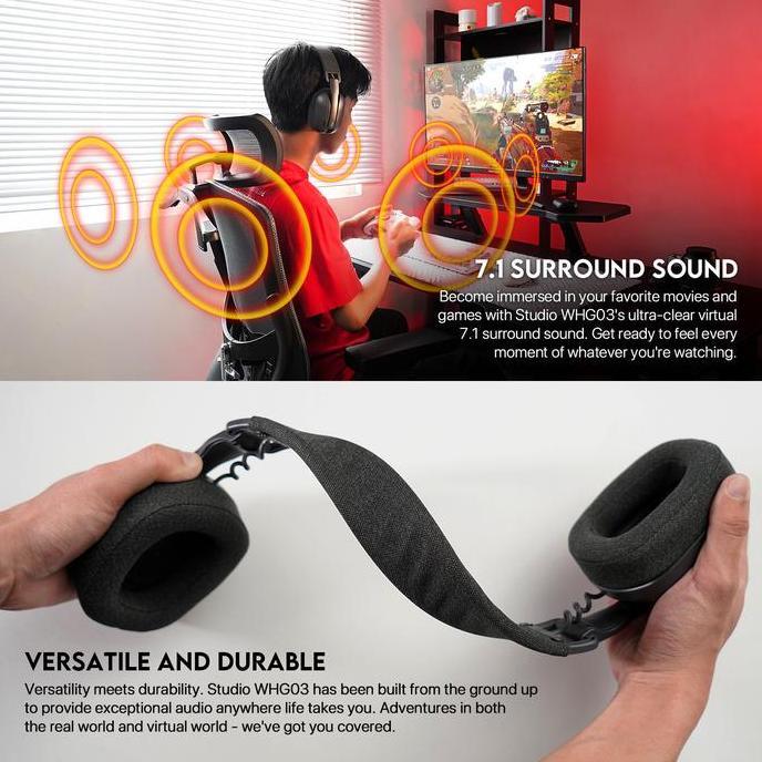 Headset FANTECH STUDIO WHG03 HEADSET GAMING WIRELESS BLUETOOTH (TERBAIK) (TERBARU) (TERMURAH)