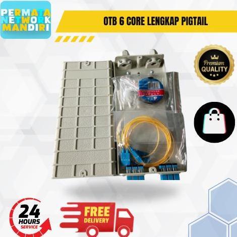 DI93 - FTTH OTB 6 CORE LENGKAP Pigtail - Cocok untuk Jaringan FTTH & RT/RW Net