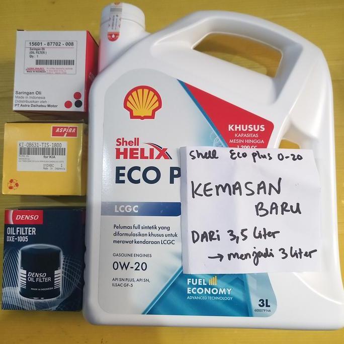 paket ganti oli shell ECO 0W-20 +oli filter