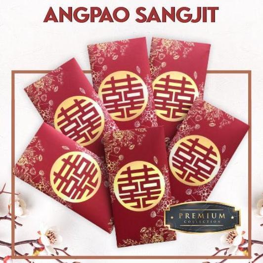 6 PCS ANGPAO SANGJIT KERTAS MERAH PREMIUM AMPLOP WEDDING MERAH ANGPAU WEDDING