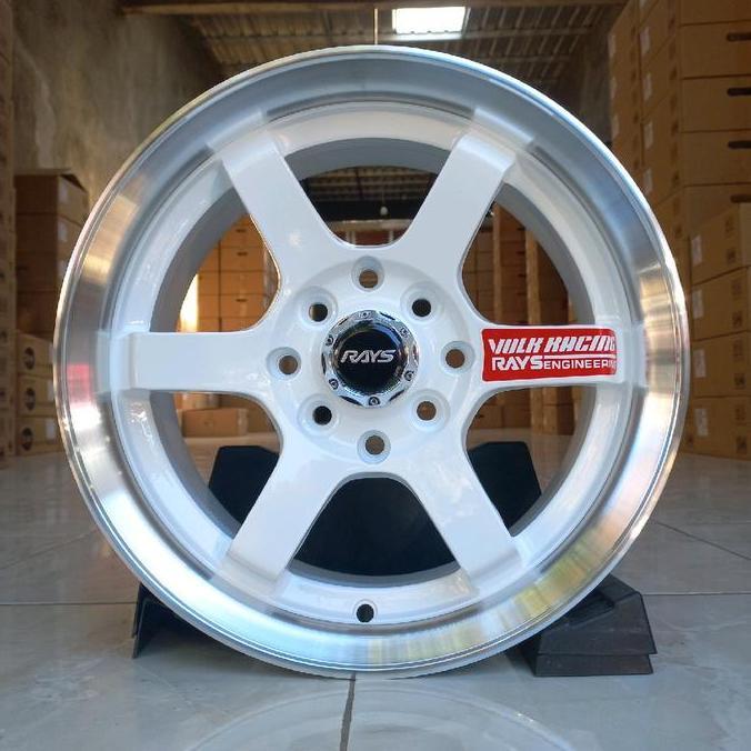 Terlaris Velg Te37 Double Pcd R14 Warna Putih Bibir Polish