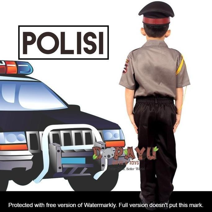 Saless Baju Profesi Kostum Anak Polisi Kijang 1-6 Seragam Polisi-Polisian Baju Karnaval Anak