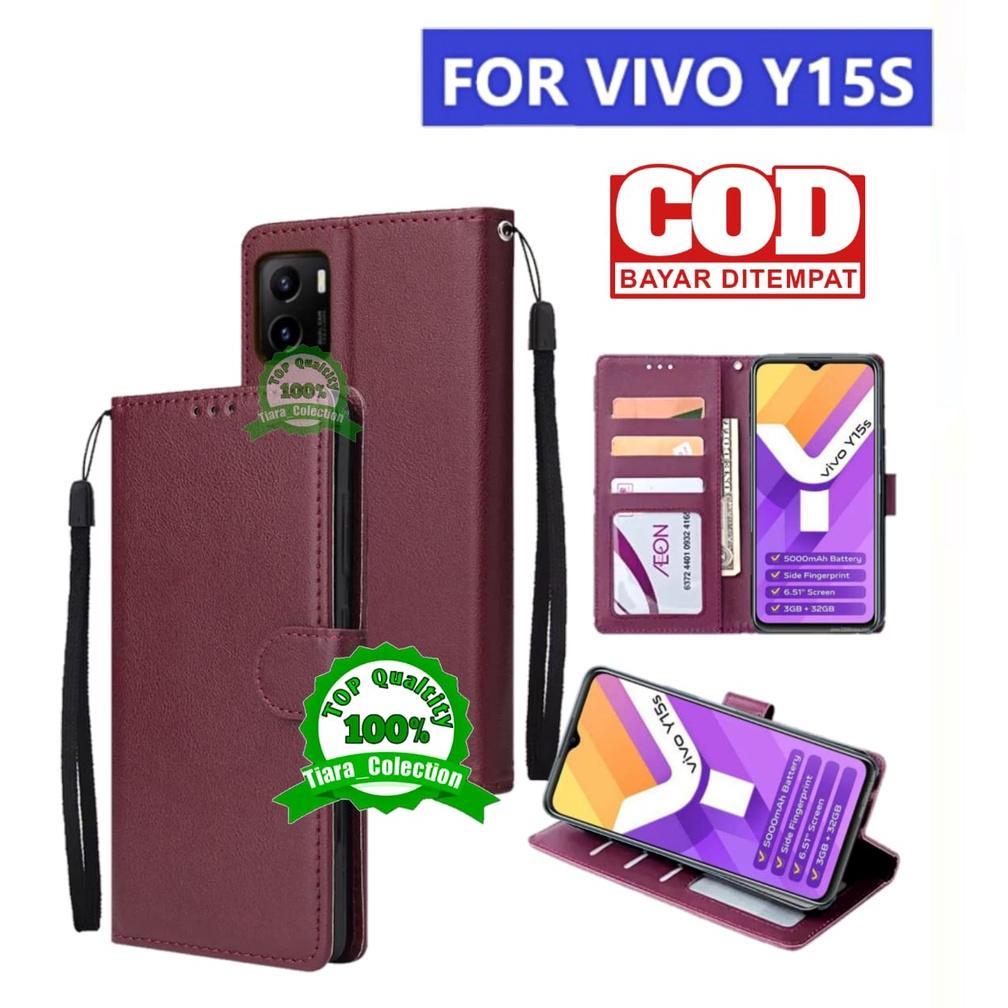 HOT DEALS CASE FLIP VIVO Y15S FLIP CASE KULIT VIVO Y15S - Y15 S TERBARU DOMPET HP BUKA TUTUP STAND C
