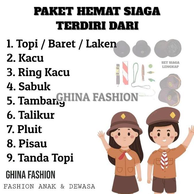 Berkualitas Paket Atribut Siaga Perlengkapan Pramuka Sd Laki Perempuan