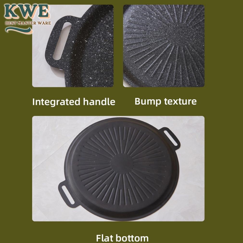 HOT DEALS KWE Panci wajan pemanggang Korea 38cm Anti Lengket BBQ Grill Pan Alat Panggang Bisa untuk 