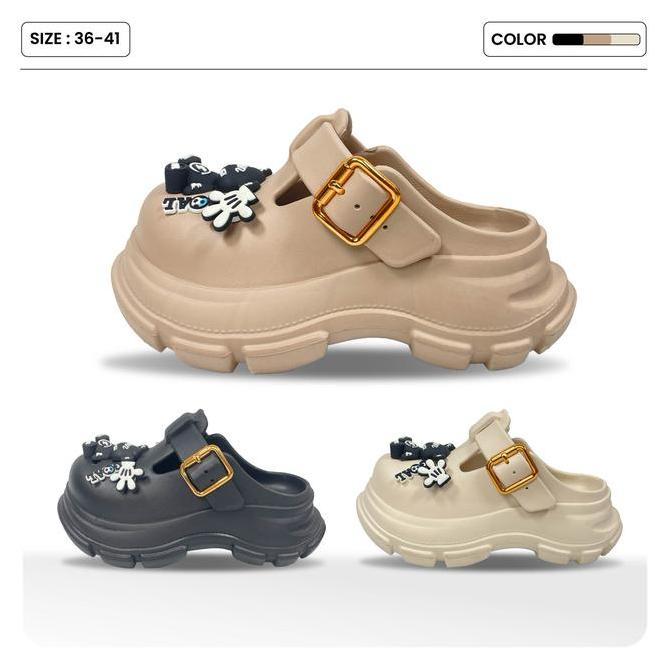 Gratong Sandal Baim Wanita Sandal Selop Jibbitz Boneka Beruang Sandal Jelly Eva Premium Anti Slip Uk