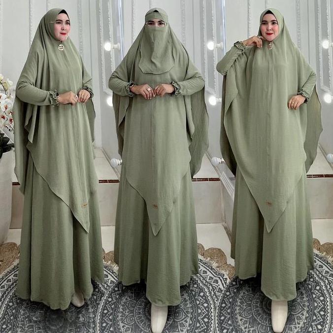 TERBARU Set Dress/One Set Gamis Syari Kode ISMAYA Bahan Kringkel Premium By Ory AjeZas Collection