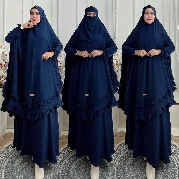  Set Dress/One Set Gamis Syari Kode EMESE Bahan Kringkel Premium By Ory AjeZas Collection