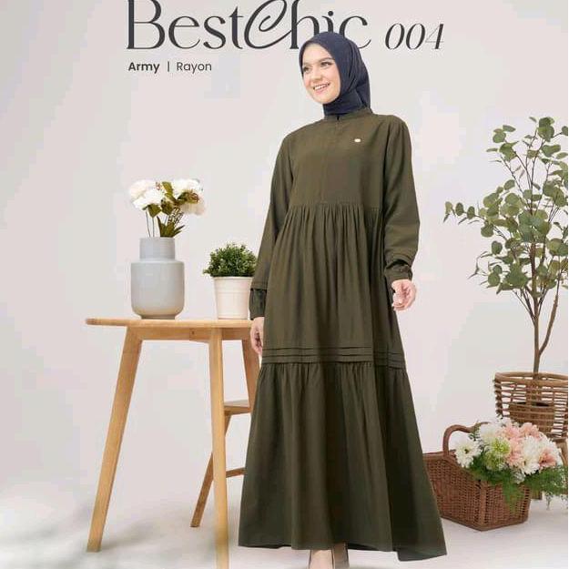 Nibras Gamis Bestchic 004 Hitam Bee Cream Ivory Hijau Army Olive Navy Biru Dongker Baju Dewasa Remaj