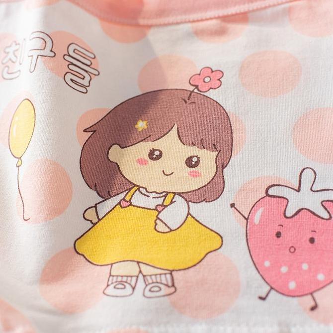 Unik Celana Pendek Boxer Anak Perempuan Celana Dalam Cd Katun Motif Pink Kartun Bahan Nyaman - Cd182