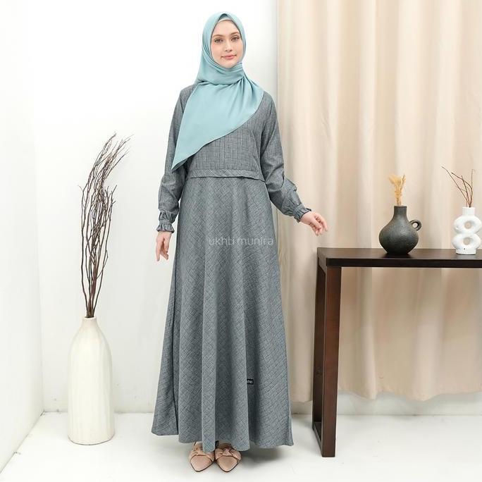 UKHTI MUNIRA - Ifra Gamis Motif Katun Yanyerd Premium