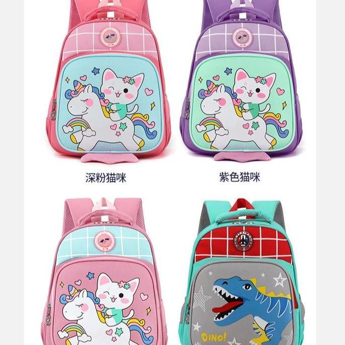 Grade Ori Esternal - Tas Sekolah Anak Perempuan Lampu Led Paud Tk Sd Cat Unicorn Dinosaurus Ransel A