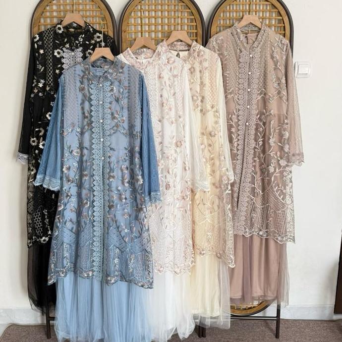 Fatunhijabs - Vanya Dress Brukat - inner + outer Gamis Wanita Lebaran