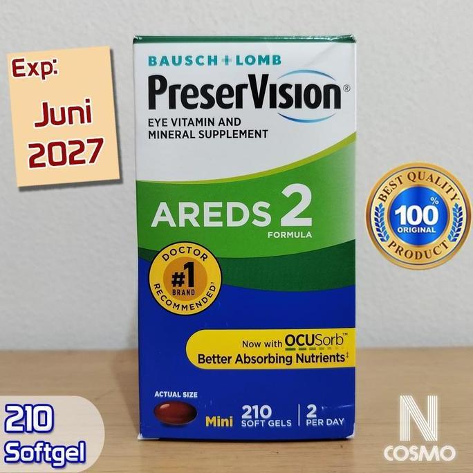 Bausch+Lomb PreserVision Areds2 210 Softgel Bausch Lomb BL not 120 Best Complete Eye Vitamin & Miner