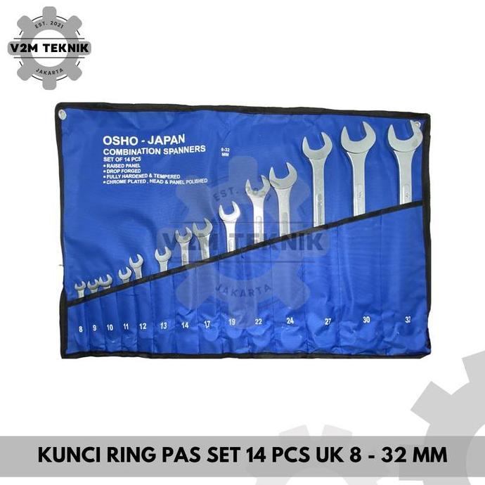 Kunci Ring Pas 8-32 MM / Ring Pas Serbaguna Set 14 Pcs / Ring Pas Key