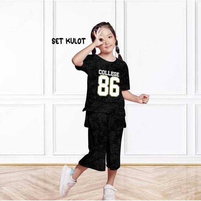 Setelan Anak Perempuan College 86 Usia 5-13 Tahun Setelan dan Set Kulot Dorinafashion