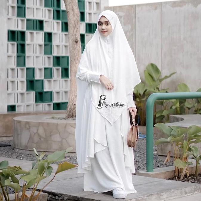 gamis syari FULL set lengkap bonus cadar YUMNA  daily / Umroh byresvy_collection mewah elegant simpl