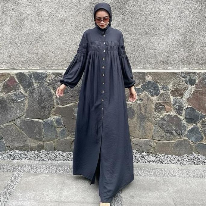BY DIDEN GO Gamis Polos Vintage Greysha Dress Muslim Cantik  Panjang