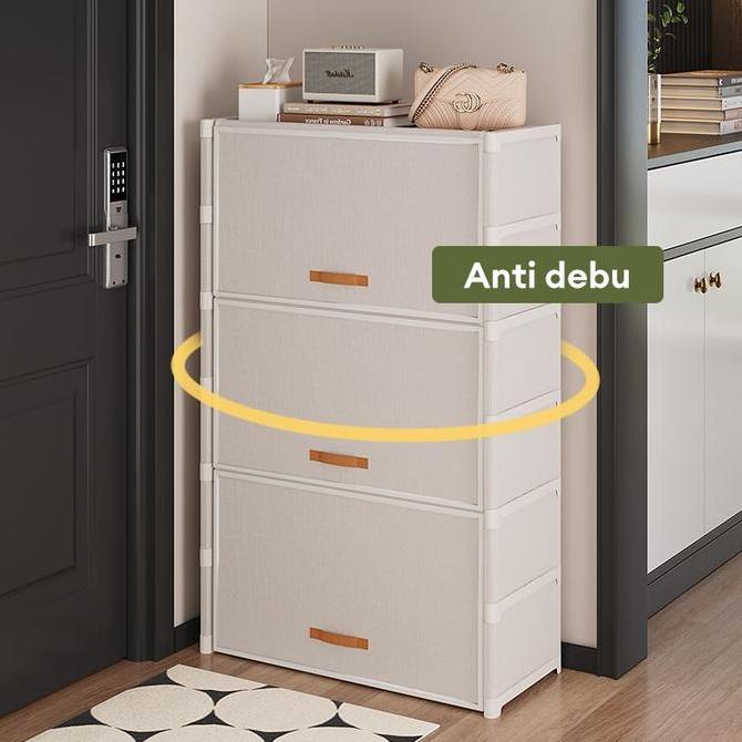 Rak Sepatu Anti Debu Tertutup Lemari Sepatu Kain 9 SusunRak Sepatu Portable Tahan Air & Debu