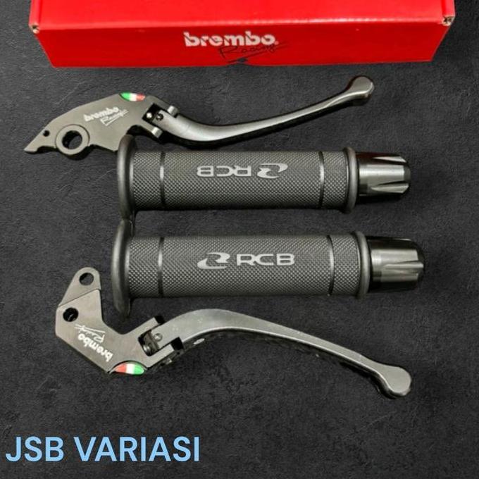 Paket 3in1 Handle Rem Lipat + Handgrip RCB HG55 + jalu stang CNC / Stylo 160 CBS Vario 160 CBS Vario