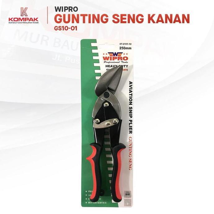 Gunting baja ringan Holo Hollow Bengkok kanan Wipro Merah 10 inch