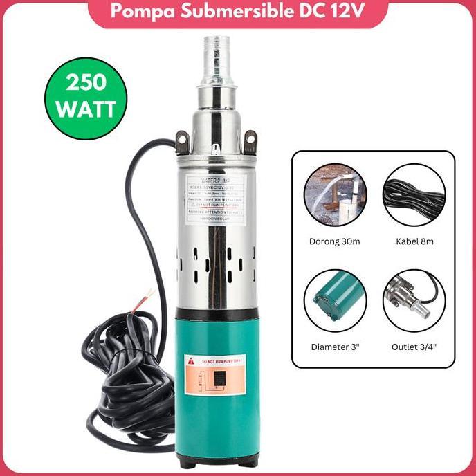 Promo| Pompa Tanam Dc 12V Pompa Sumur Submersible Pump Pompa Celup Sumur Pertanian Aki 12 Volt Pompa