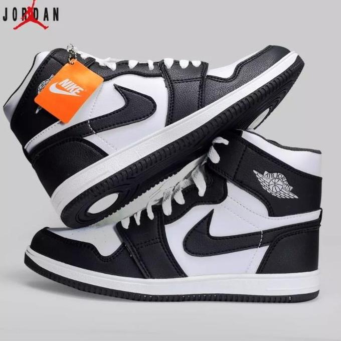 Bergaransi (Bisa Cod) Sepatu Pria Nike Jordan 1 High Abu Putih Full White Kuning