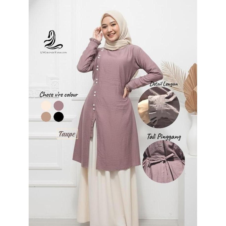 Terlaris Tunik Malaya Elara_Elara Long Tunik Malaya_Tunik Panjang Muslimah Remaja_Tunik Lebaran Wami