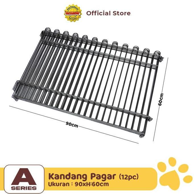 TERMURAH - Kandang Octagon - Kandang Pagar Besi Ukuran 90x60cm isi 12pc | Kandang Pagar Anjing