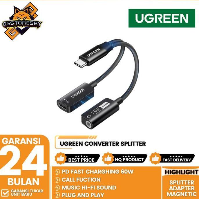 UGREEN Converter Splitter Iphone Type C To Jack 3.5mm DAC Open MIC