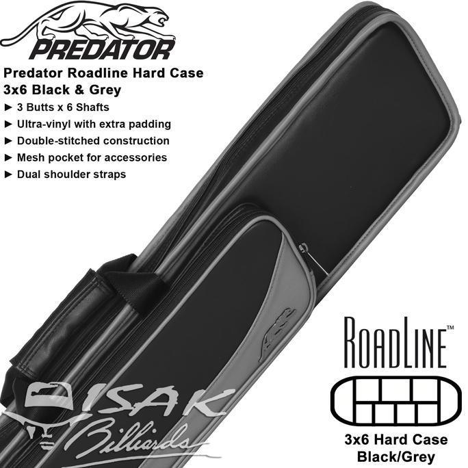 Predator Roadline 3x6 Soft Cue Case | Black & Grey Tas Stick Billiard
