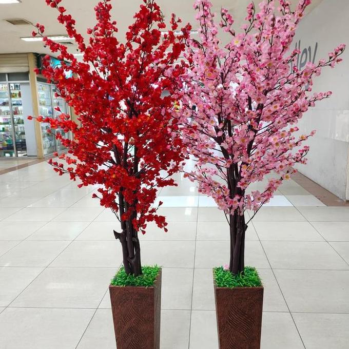 Pohon bunga meihua sakura imlek angpao besar tinggi 175 cm 2 m imlek LJ
