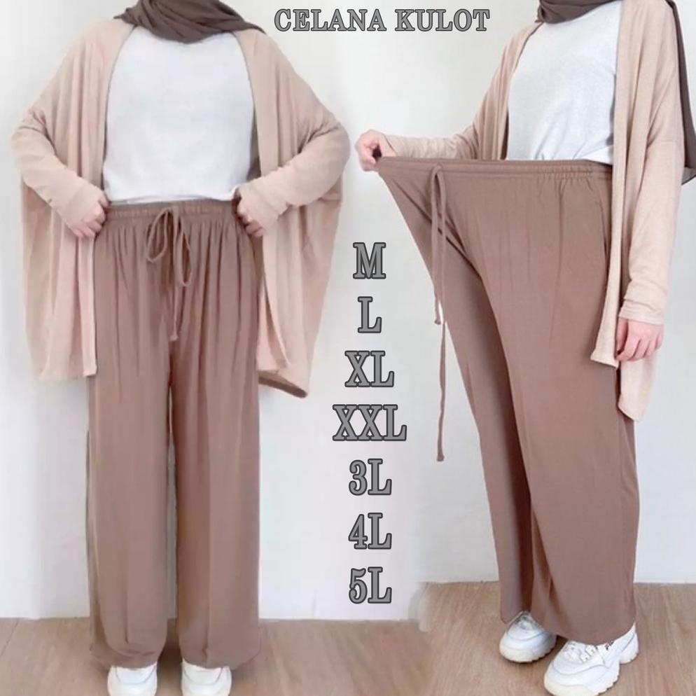 PREMIUM KULOT JUMBO - DAYLI KULOT UMBRELLA KULOT JERSEY JUMBO PINGGANG FULL KARET BUMIL FRIENDLY MUA