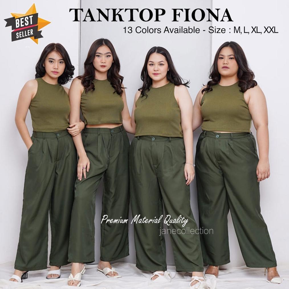 JANE | Tank Top Wanita Jumbo / Dalaman Blazer Big Size Bahan Rajut Camisole Cewek XXL Tanktop Fiona