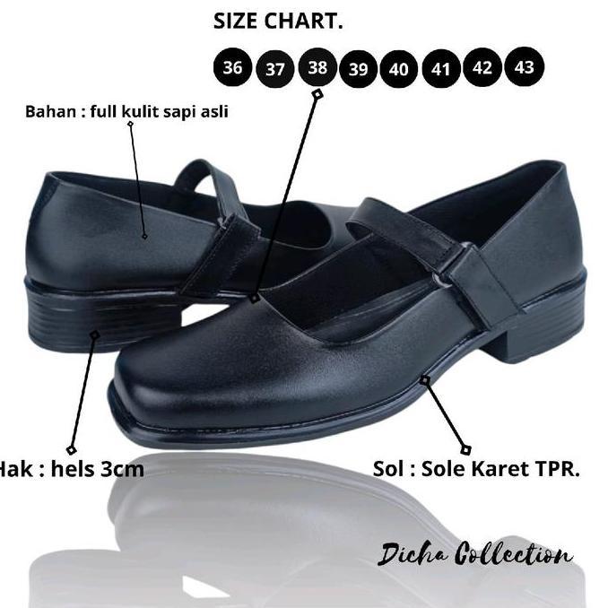 Terbaru Sepatu Pantofel Wanita Paskibraka Kulit Sapi