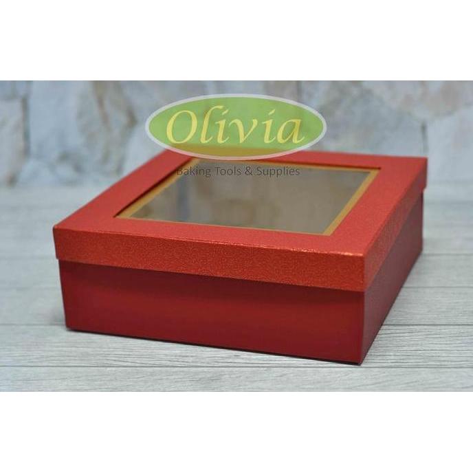 Siapkemas- Box Mika Kue Lapis/Box Mika Makanan/Kemasan Mika/Mika Marble Merah