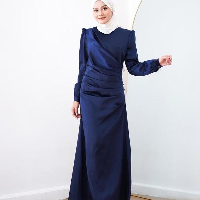 Mbgx- Mahaka Silk  Dress Premium -Dress Burgundy  -Dress Lebaran Terbaru-Bodycon-Dress Mewah Kondang