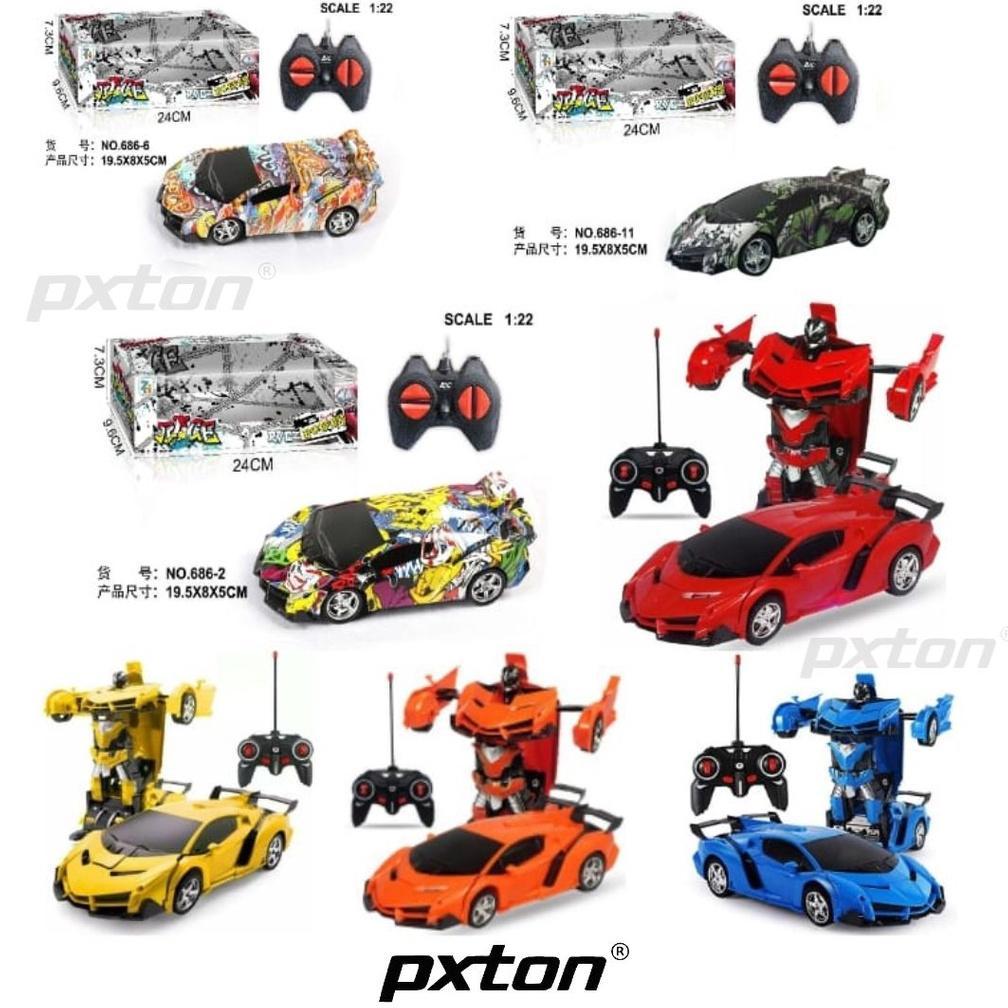 LARISS PXTON - RC TRANSFORMER 1: 18 MOBIL REMOT JADI ROBOT BATERAI CAS / mobil remote control / main
