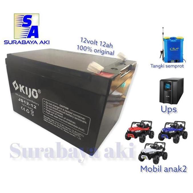 Promo Aki sepeda listrik motor listrik 12v 12ah 12volt 12ah kijo tiger selis Diskon